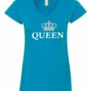 QUEEN  - T-shirt Col V Pour Femmes