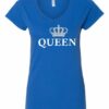 QUEEN  - T-shirt Col V Pour Femmes