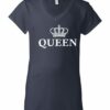QUEEN  - T-shirt Col V Pour Femmes