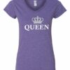 QUEEN  - T-shirt Col V Pour Femmes