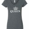 QUEEN  - T-shirt Col V Pour Femmes