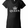 QUEEN  - T-shirt Col V Pour Femmes