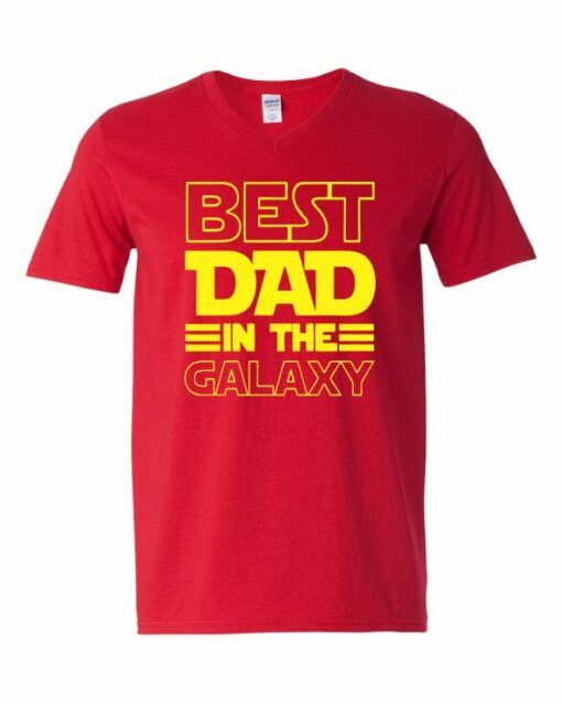 BEST DAD IN THE GALAXY  - Adult V-neck T-shirt
