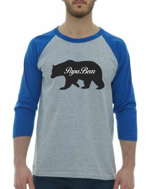 PAPA BEAR  - Adult Baseball Tee 3/4 Sleeve