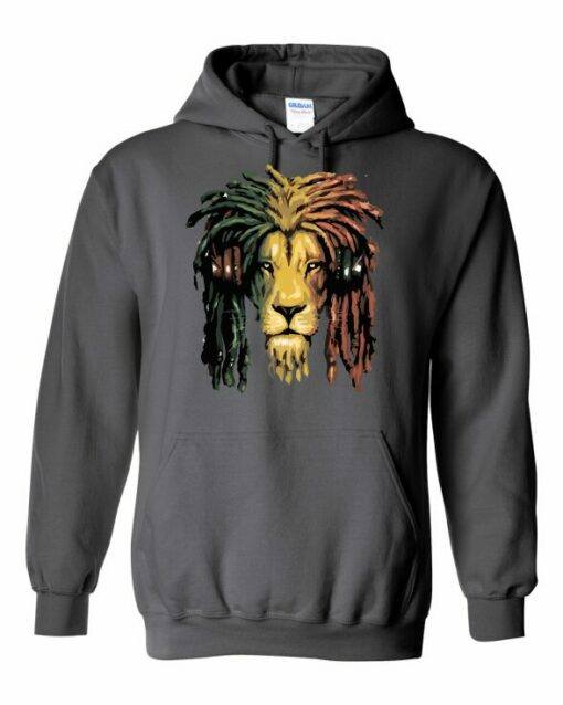 RASTA LION  - Adult Hooded Sweatshirt (Unisex)