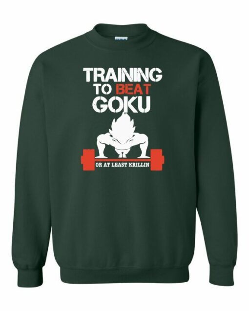TRAINING TO BEAT GOKU  - Adult Crew Neck Sweatshirt (Unisex)