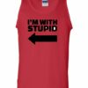 IM WITH STUPID - Adult Tank Top