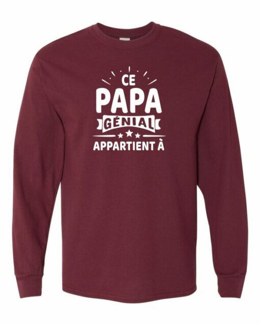 CE PAPA GENIAL APPARTIENT A - Adult Long Sleeve Round-neck T-shirt