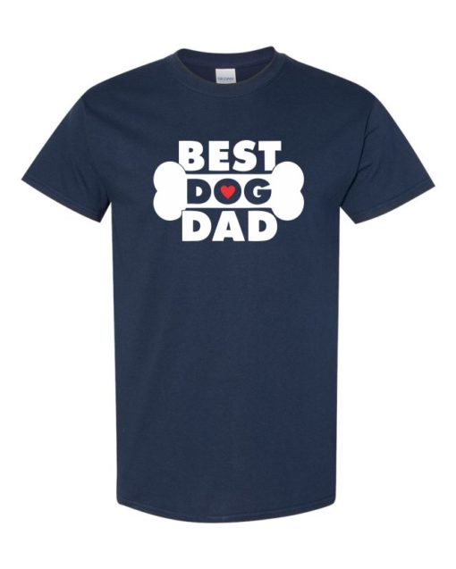 BEST DOG DAD - Adult Round-neck T-shirt