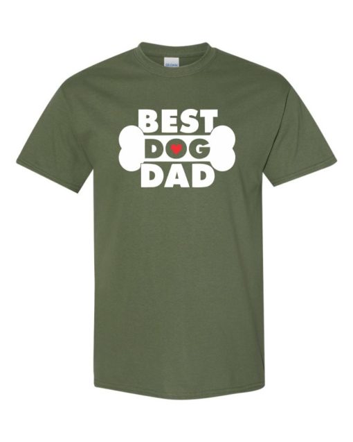 BEST DOG DAD - Adult Round-neck T-shirt