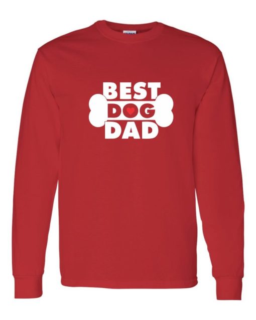 BEST DOG DAD - T-shirt Manche Long Col Rond Pour Adultes