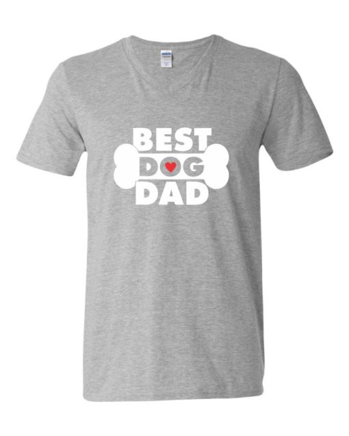 BEST DOG DAD - Adult V-neck T-shirt