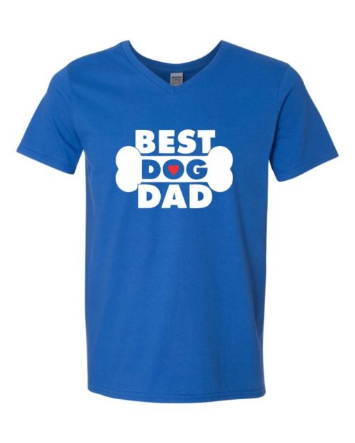 BEST DOG DAD - Adult V-neck T-shirt