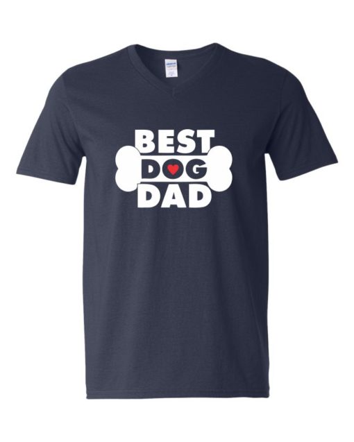 BEST DOG DAD - Adult V-neck T-shirt
