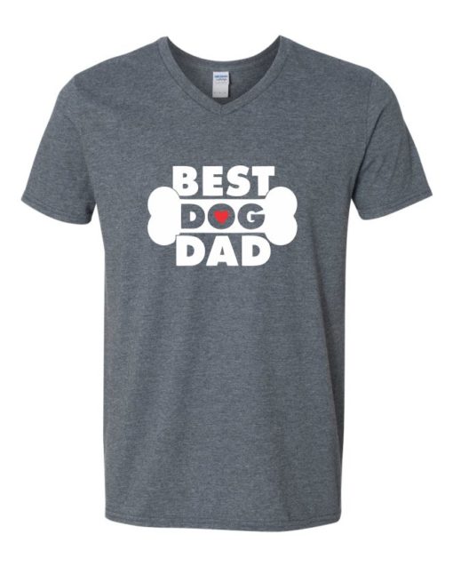BEST DOG DAD - Adult V-neck T-shirt