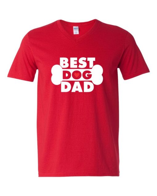 BEST DOG DAD - Adult V-neck T-shirt