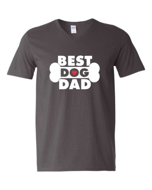 BEST DOG DAD - Adult V-neck T-shirt
