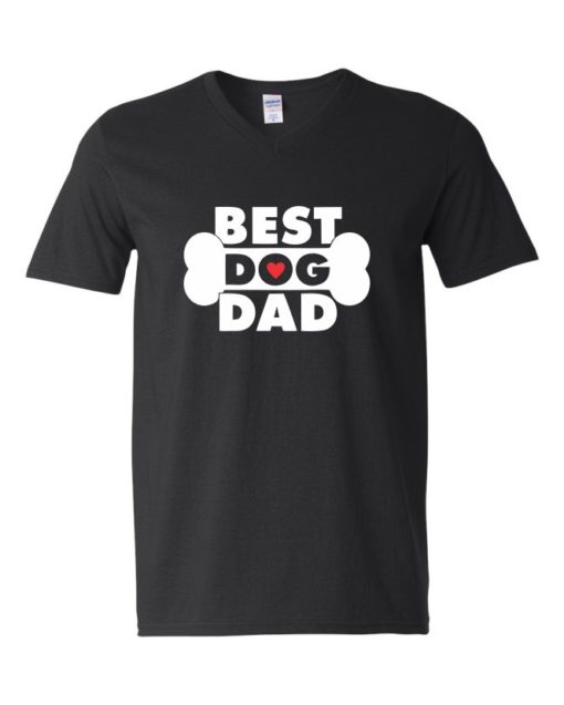 BEST DOG DAD - Adult V-neck T-shirt