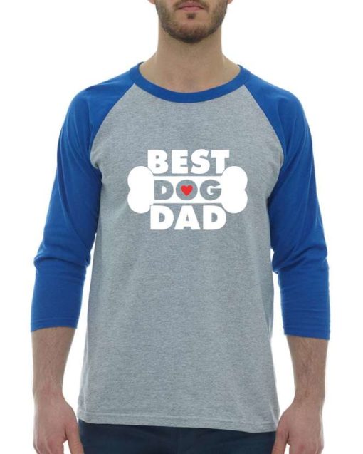 BEST DOG DAD - Chandail De Baseball Manche 3/4 Pour Adultes