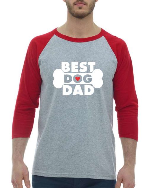 BEST DOG DAD - Chandail De Baseball Manche 3/4 Pour Adultes