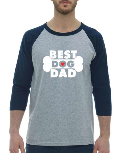 BEST DOG DAD - Chandail De Baseball Manche 3/4 Pour Adultes