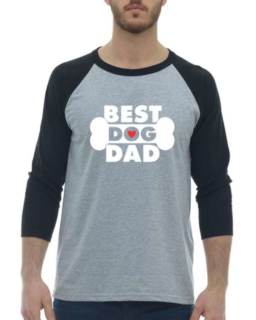 BEST DOG DAD - Chandail De Baseball Manche 3/4 Pour Adultes