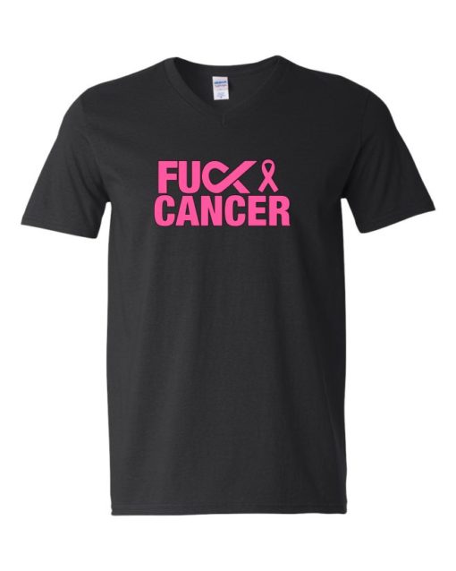 FUCK CANCER - Adult V-neck T-shirt