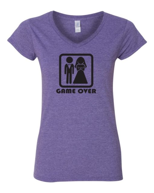 GAME OVER - T-shirt Col V Pour Femmes
