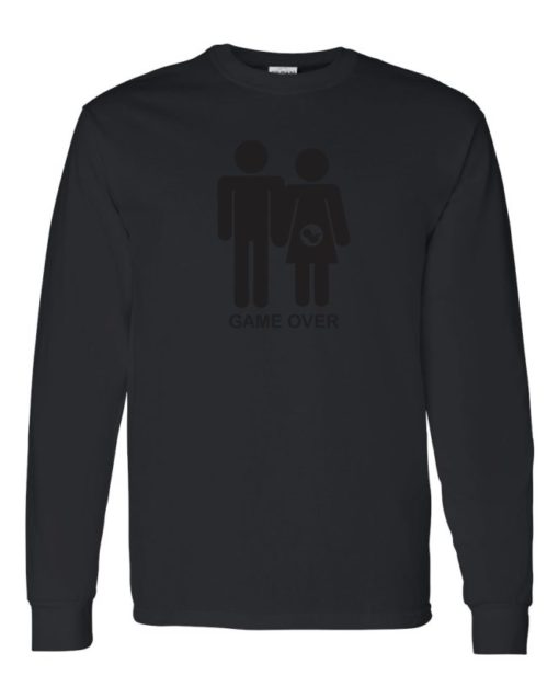 GAME OVER PREGNANT - Adult Long Sleeve Round-neck T-shirt