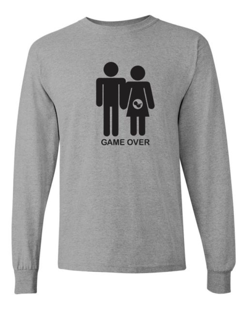 GAME OVER PREGNANT - Adult Long Sleeve Round-neck T-shirt