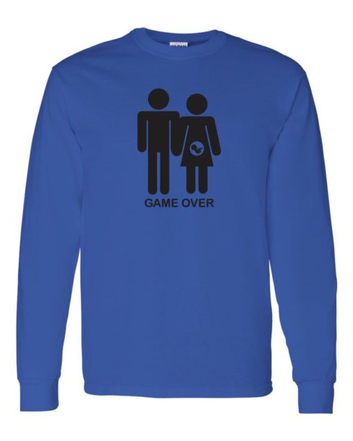 GAME OVER PREGNANT - Adult Long Sleeve Round-neck T-shirt