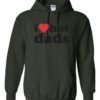 I LOVE HOT DADS - Adult Hooded Sweatshirt (Unisex)