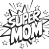 SUPER MOM CARTOON - T-shirt Manche Long Col Rond Pour Adultes
