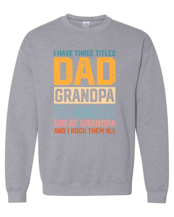 THREE TITLES DAD - Cotton Ouaté Col Rond (Unisexe) Pour Adultes