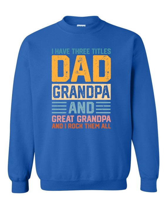 THREE TITLES DAD - Cotton Ouaté Col Rond (Unisexe) Pour Adultes