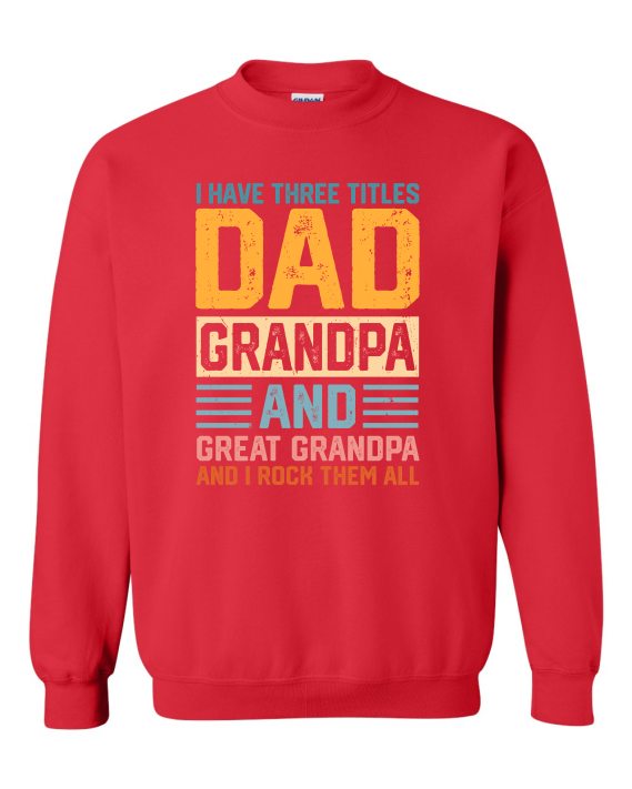 THREE TITLES DAD - Cotton Ouaté Col Rond (Unisexe) Pour Adultes