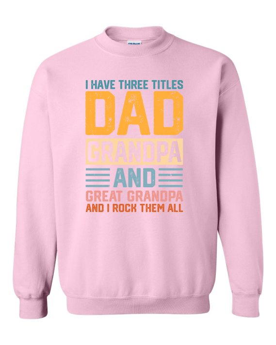 THREE TITLES DAD - Cotton Ouaté Col Rond (Unisexe) Pour Adultes