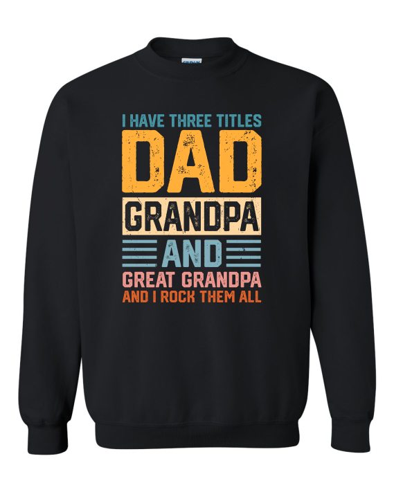 THREE TITLES DAD - Cotton Ouaté Col Rond (Unisexe) Pour Adultes