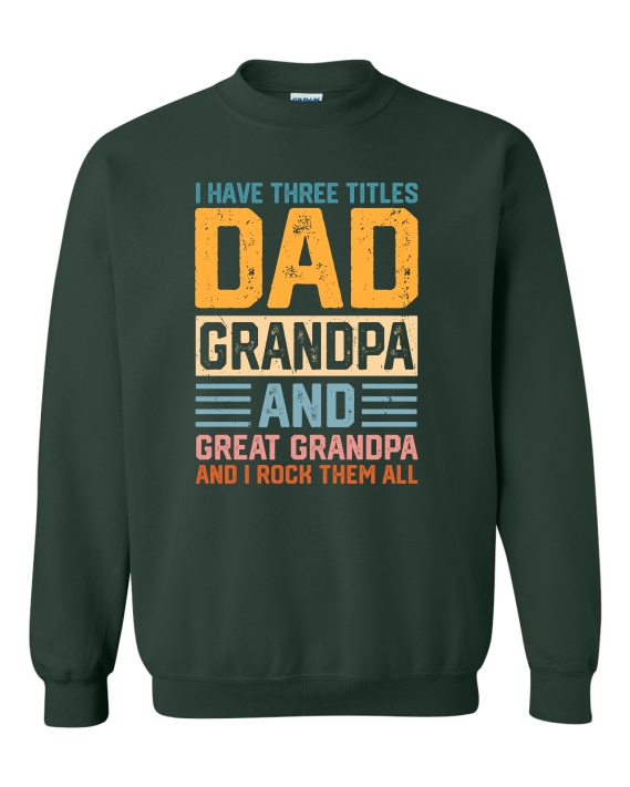 THREE TITLES DAD - Cotton Ouaté Col Rond (Unisexe) Pour Adultes