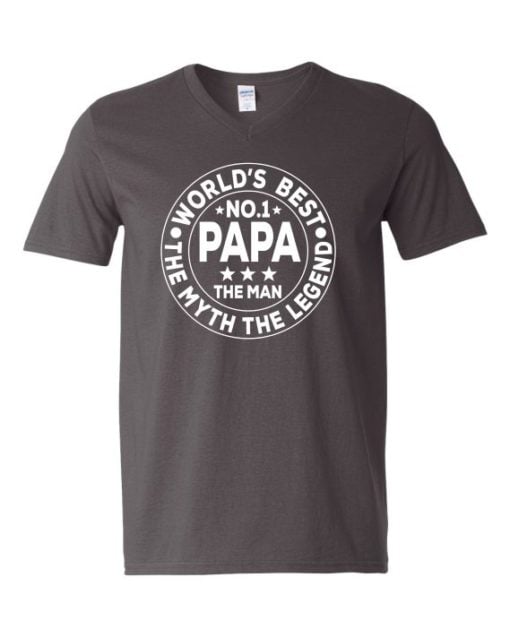 NO 1 PAPA CIRCLE  - T-shirt Col V Pour Adultes