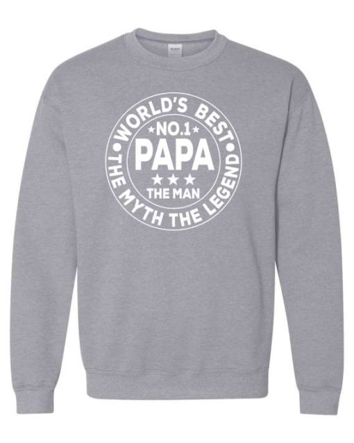 NO 1 PAPA CIRCLE  - Cotton Ouaté Col Rond (Unisexe) Pour Adultes
