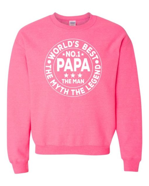 NO 1 PAPA CIRCLE  - Cotton Ouaté Col Rond (Unisexe) Pour Adultes