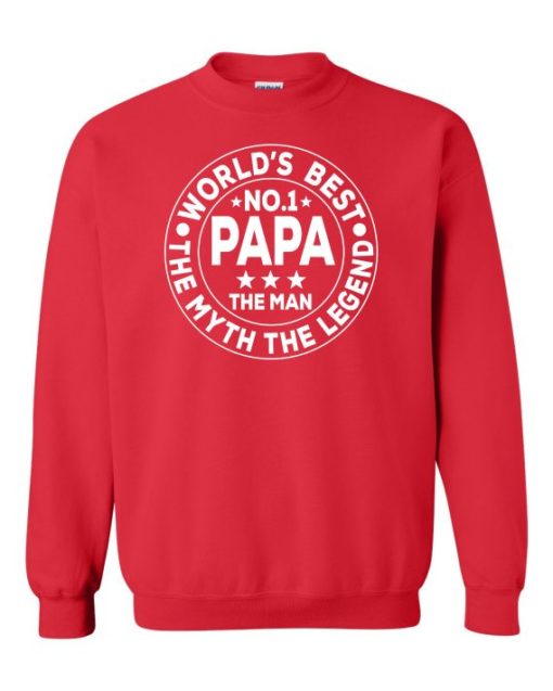 NO 1 PAPA CIRCLE  - Cotton Ouaté Col Rond (Unisexe) Pour Adultes