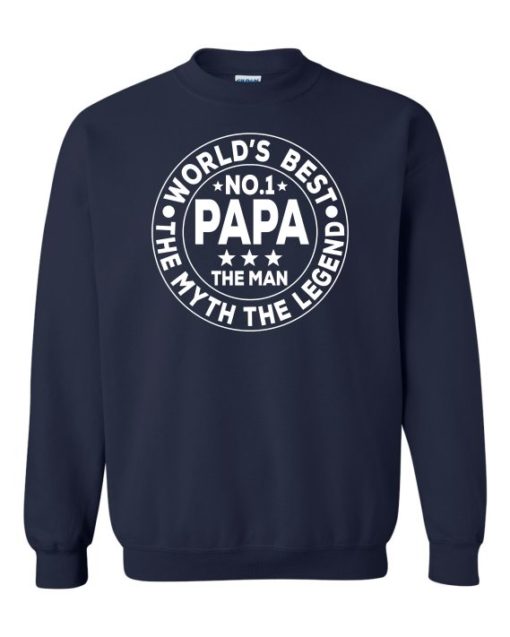 NO 1 PAPA CIRCLE  - Cotton Ouaté Col Rond (Unisexe) Pour Adultes