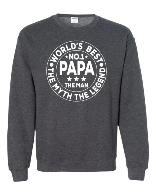 NO 1 PAPA CIRCLE  - Cotton Ouaté Col Rond (Unisexe) Pour Adultes