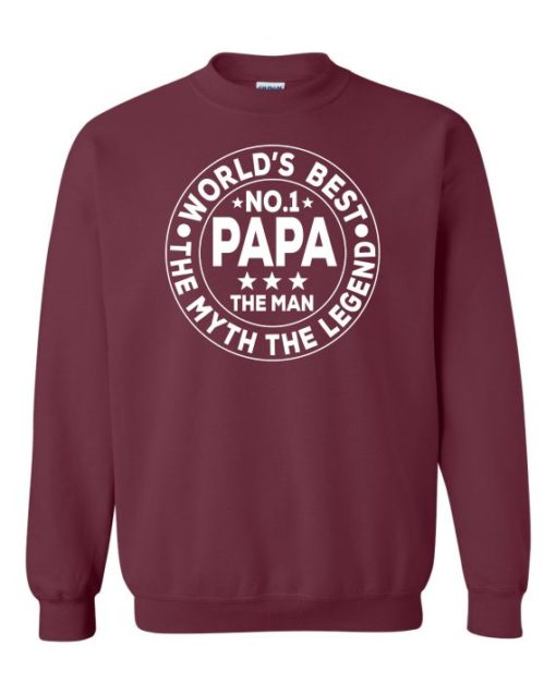 NO 1 PAPA CIRCLE  - Cotton Ouaté Col Rond (Unisexe) Pour Adultes