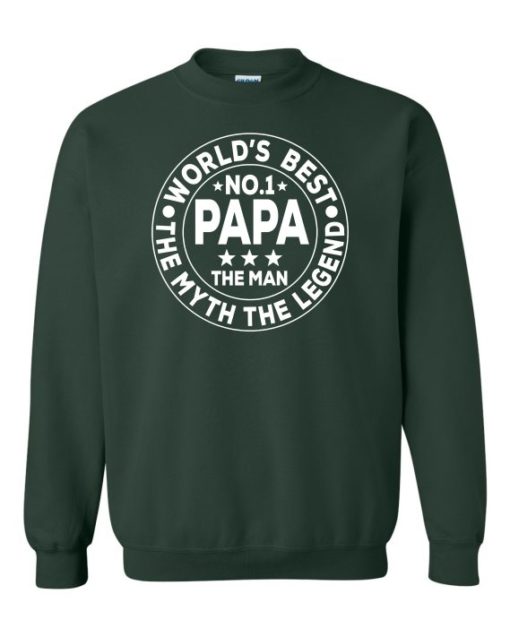NO 1 PAPA CIRCLE  - Cotton Ouaté Col Rond (Unisexe) Pour Adultes
