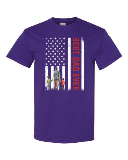 BEST DAD EVER FLAG  - Adult Round-neck T-shirt