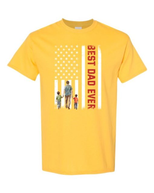 BEST DAD EVER FLAG  - Adult Round-neck T-shirt