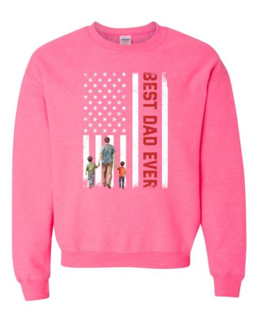 BEST DAD EVER FLAG  - Adult Crew Neck Sweatshirt (Unisex)
